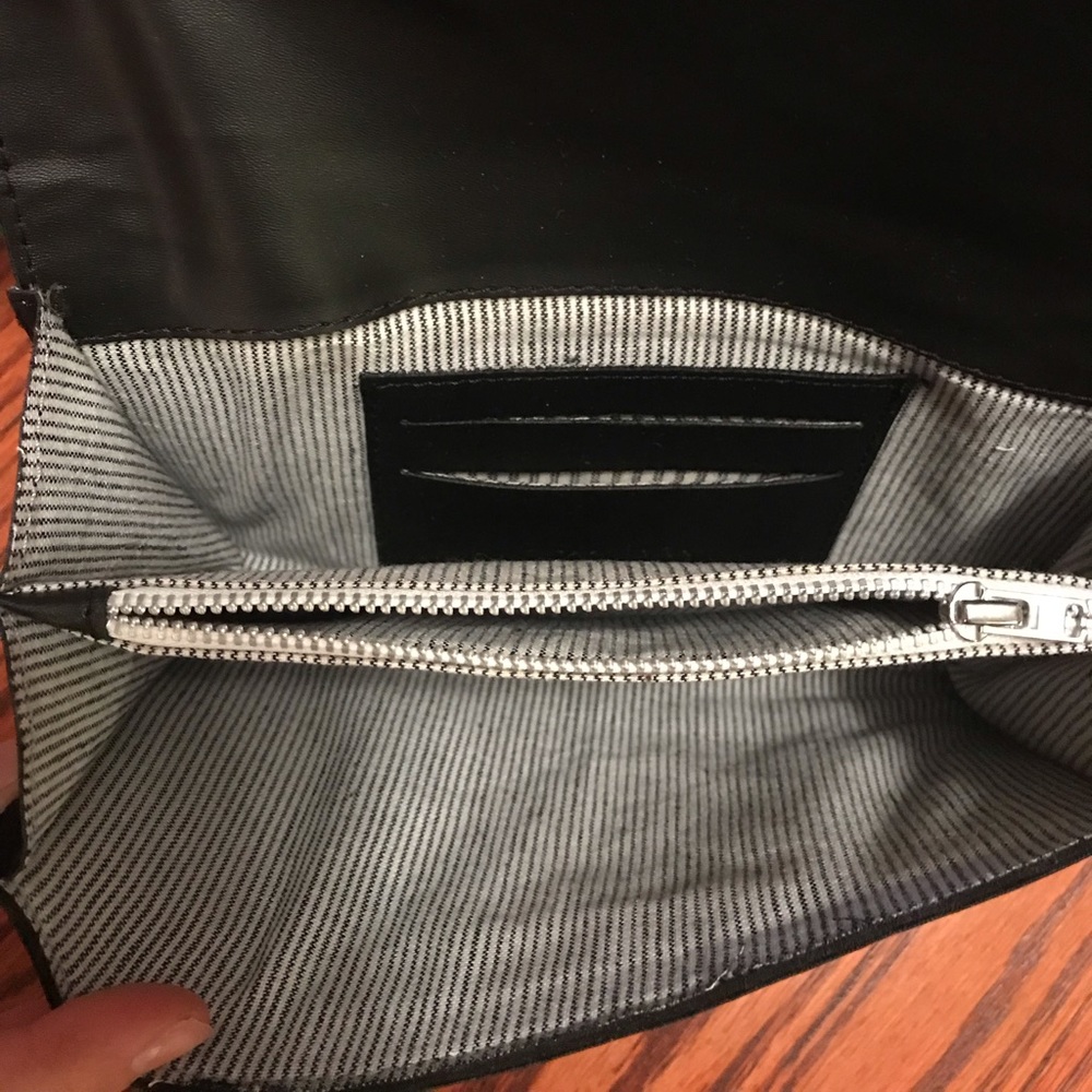Black vegan leather clutch NEVER WORN - Picture 2 of 2